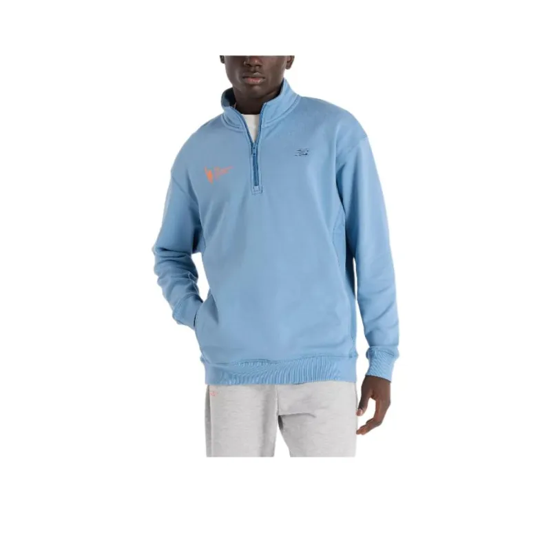 New Balance NYC Marathon Athletics Fleece 1/2 Zip Jackets Coats Men Sky Blue-0