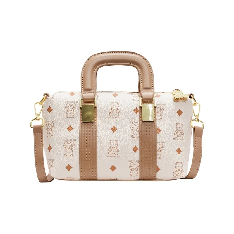 Homeboisportclub PU Handbag Women's Brown/Pink/White-8
