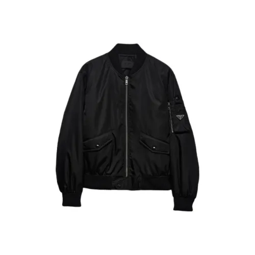 prada that Triangle Logo Zipped Bomber Jacket