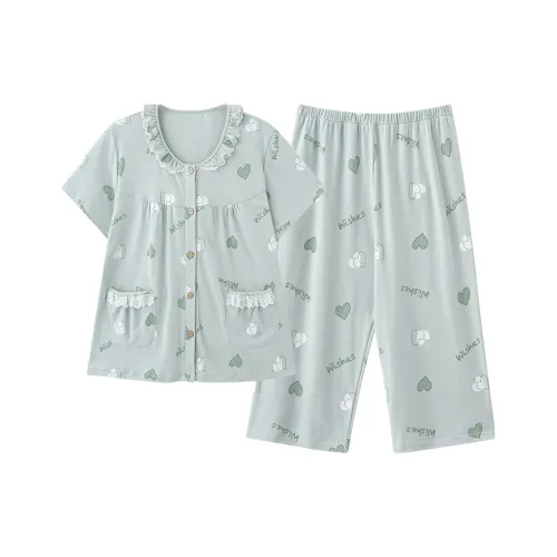 FENTENGCARE Pajama Set Women's Light Green