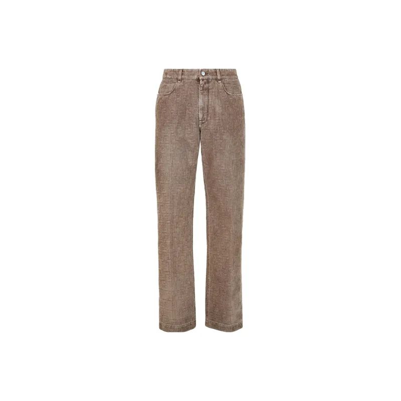 FENDI Button Detailed Straight Leg Jeans-0