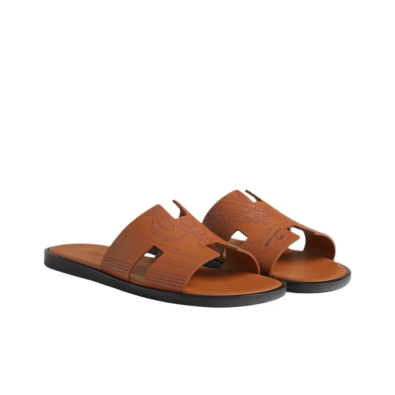 HERMES Izmir Slide Slippers Women's Brown-2