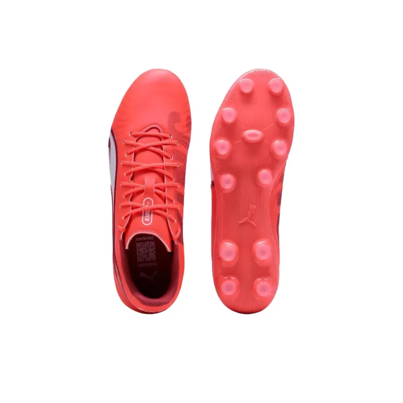 PUMA KING MATCH AG Short Rubber Studs HG Short Rubber Studs Anti Slip Wear Resistant Soccer Shoes Unisex Red-2