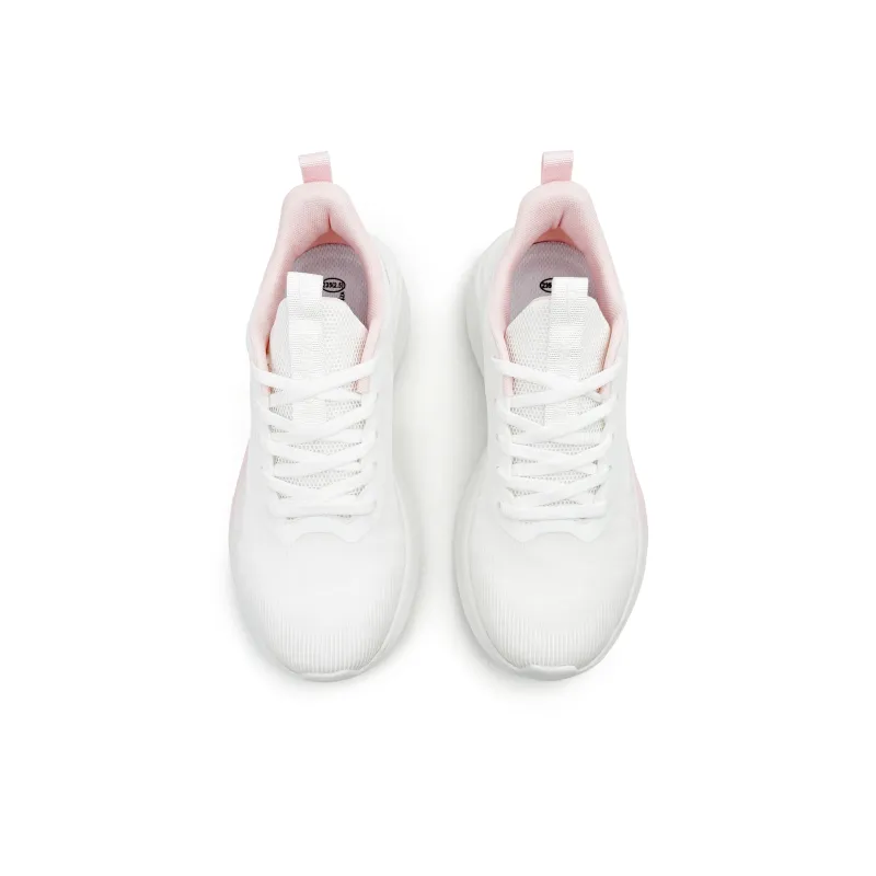 Warrior Cushioning, Abrasion Resistant, Moisture Wicking Low Top Casual Running Shoes Women's White Pink-1