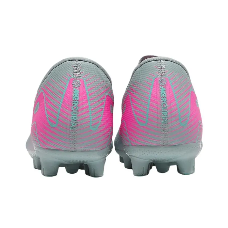 Nike Mercurial Vapor 16 HG Rubber Short Studs Anti Slip Wear Resistant Soccer Shoes Unisex Gray Pink-3