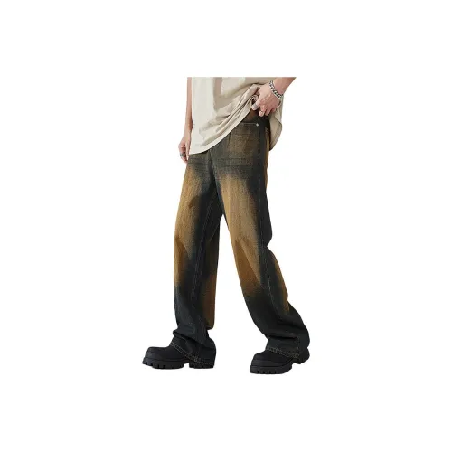 ALL IN Jeans Mens Elegant Apricot Dark Blue