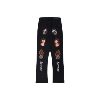 MT99 Aged Embroidery Men Jeans