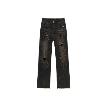 XINYINSU Jeans Unisex Bronze Black
