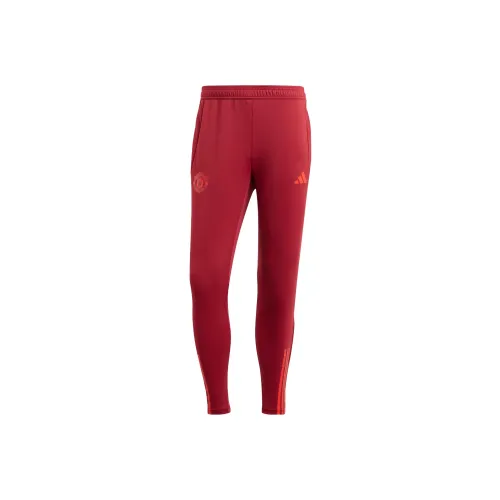 Adidas Manchester United Knitted Sweatpants Men Red