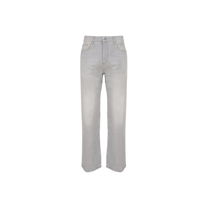 AMIPARIS Paris Logo Patch Straight Leg Jeans-0
