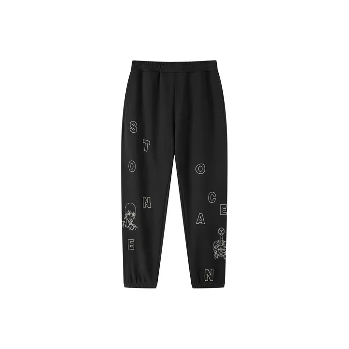 Panda Jojo X LNG X JOJO Knitted Sweatpants Unisex Black-0