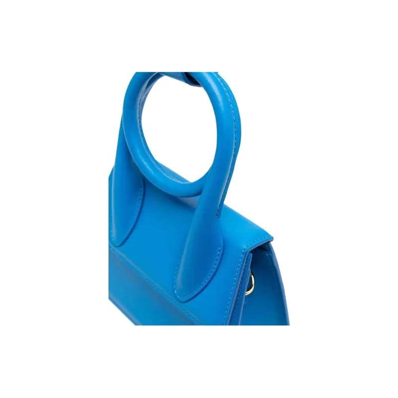 Jacquemus Le Chiquito Leather One Shoulder Handbag Women's Blue-2