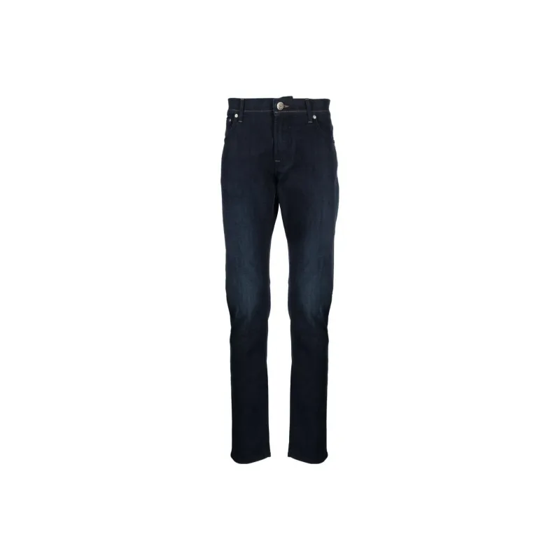 Corneliani Logo embroidered Straight Jeans-0