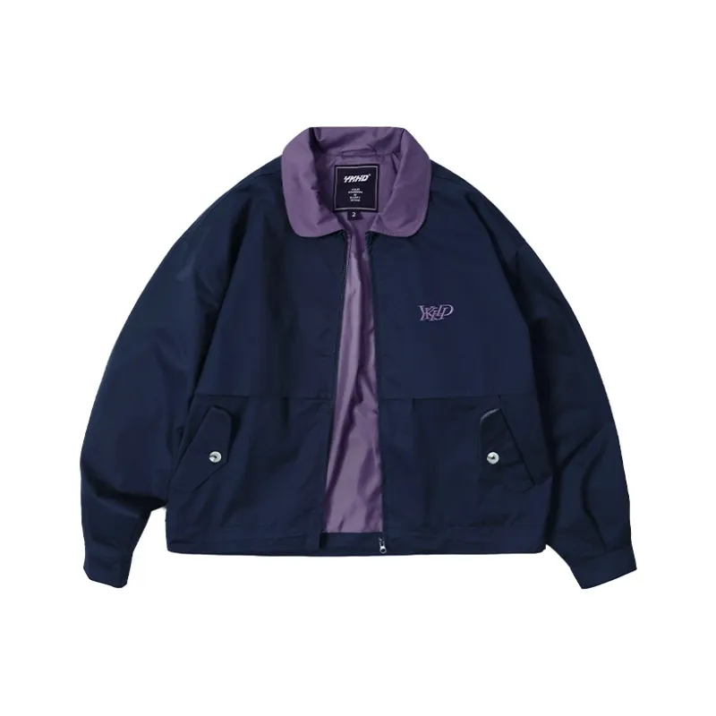 YKHD Jackets Coats Unisex Navy Blue-0