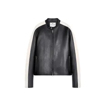 COURREGES Contrast Stripe detail Leather Jacket