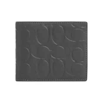 COACH 3 IN 1 Wallet Calfskin Wallet Mini Men's Charcoal