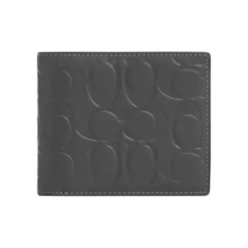 COACH 3 IN 1 Wallet Calfskin Wallet Mini Men's Charcoal
