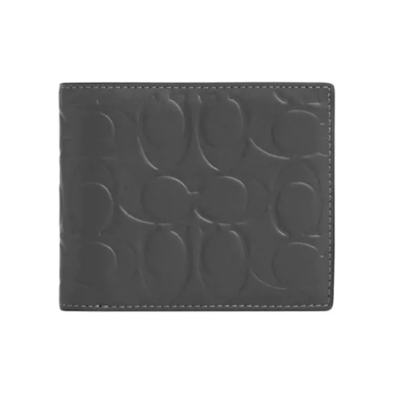 COACH 3 IN 1 Wallet Calfskin Wallet Mini Men's Charcoal-0