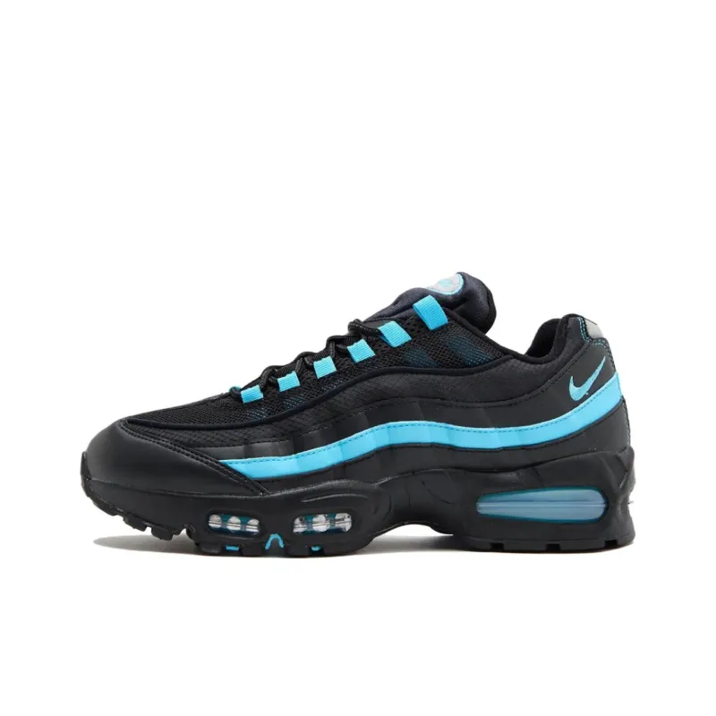 Nike Air Max 95 Anti Slip Wear Resistant Low Top Running Shoes Unisex Black Blue-0