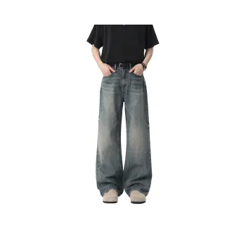 WARNING LIGHT Jeans Unisex Vintage Blue