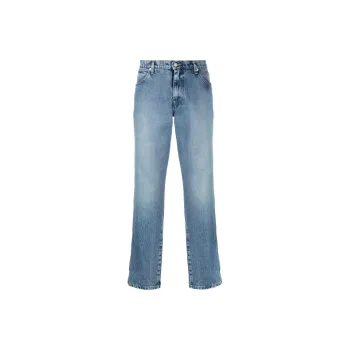 BALLY Logo Patch Straight-Leg Jeans