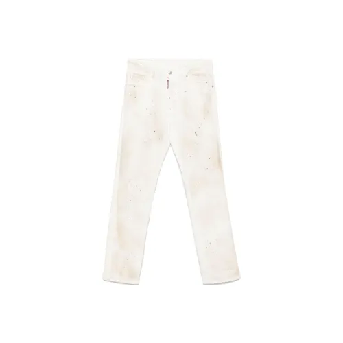DSQUARED 2 Paint Splatter Detailed Wide Leg Jeans