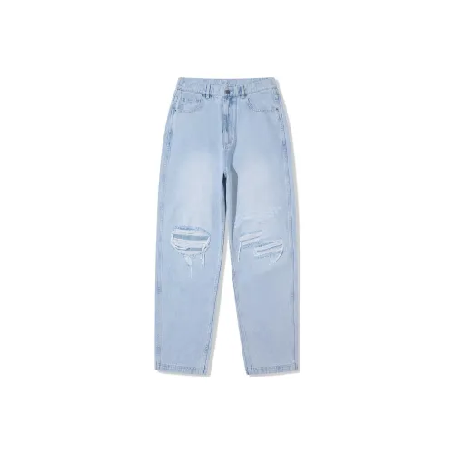 Pleasures X LiNing Jeans Men Light Blue
