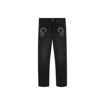 VERSACE Barocco embroidered Mid rise Straight leg Jeans