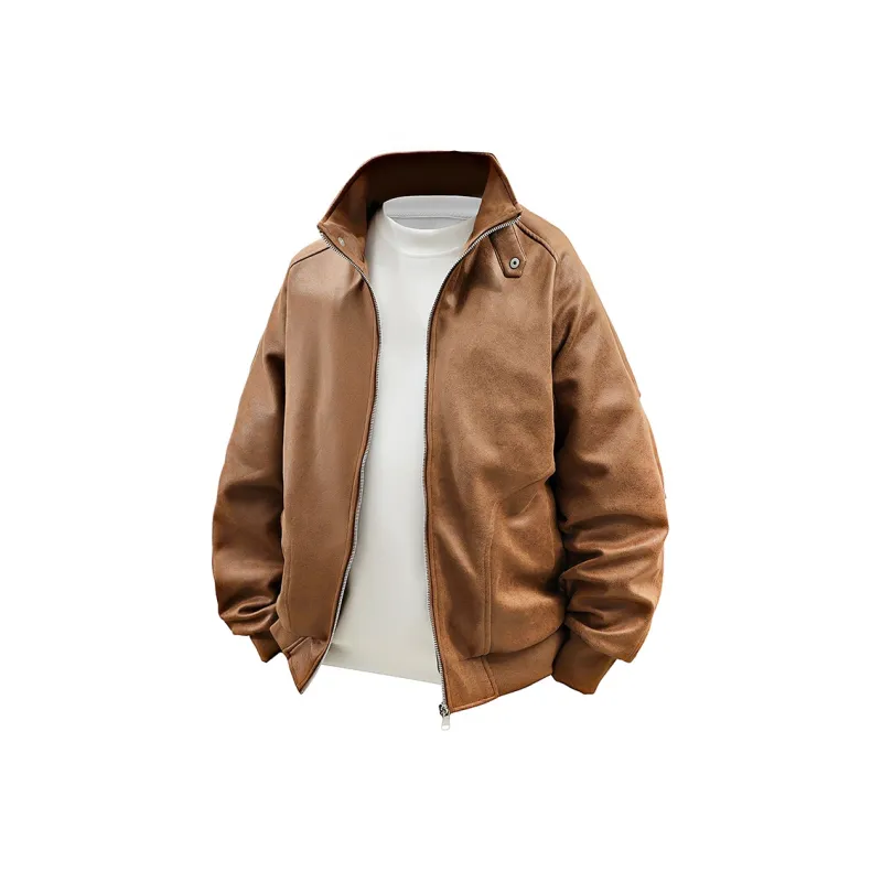 Yalu Jackets Coats Unisex Vintage Brown-2