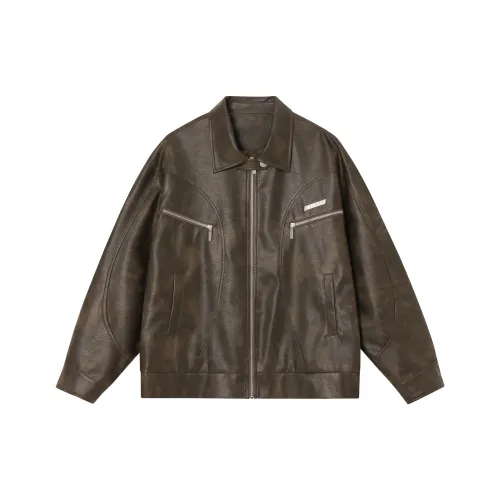 FORNINES Leather Jackets Unisex