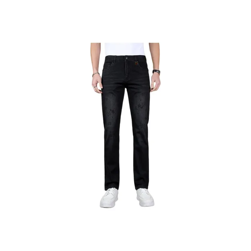 PIERRE CARDIN Jeans Men's Gothic Pattern Black-0