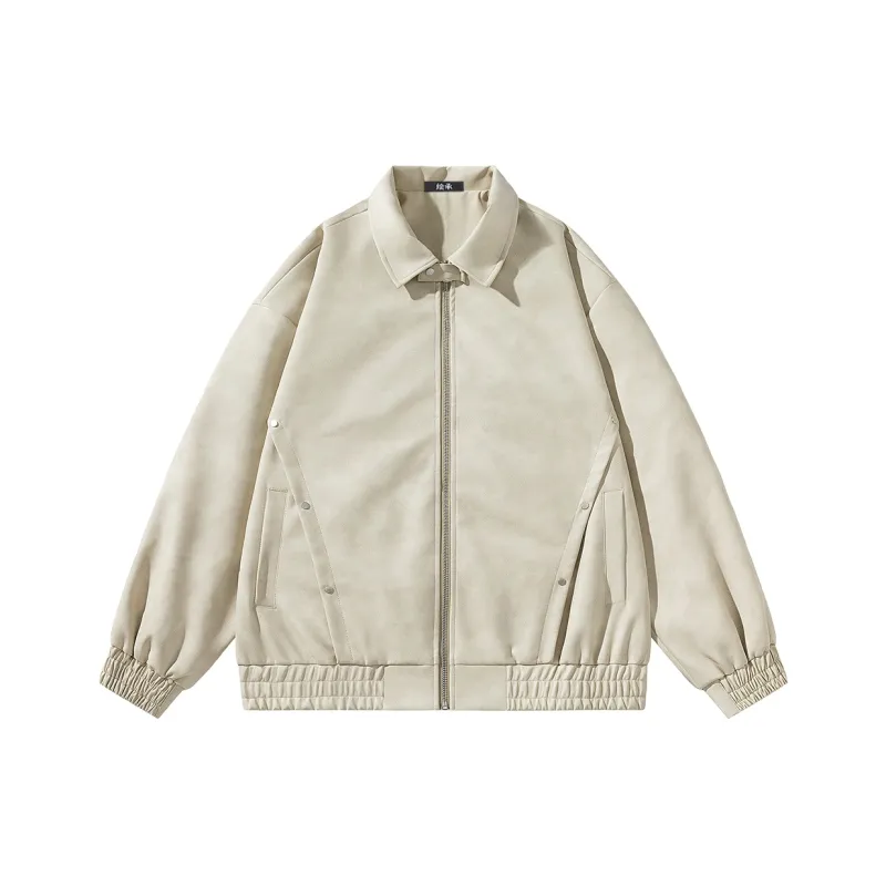 HCHUICHENG Leather Jacket Men's-2