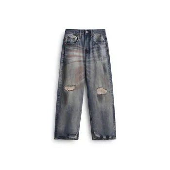 ZENGZHI Jeans Unisex Blue