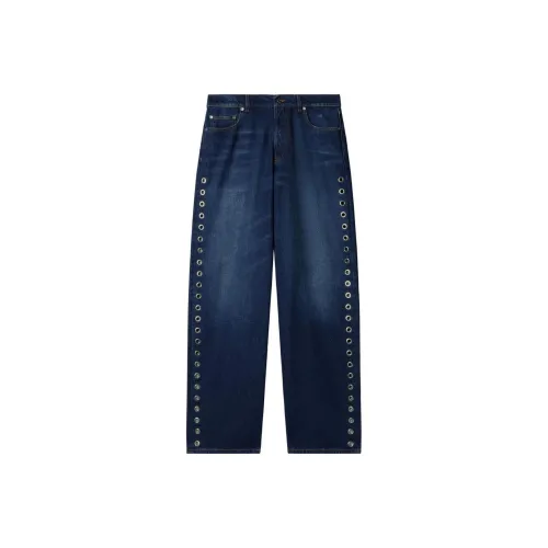 OFF WHITE Eyelet Loose fit Jeans