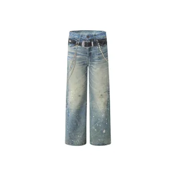 COOLALPACA Jeans Unisex Dirty Dyed Blue