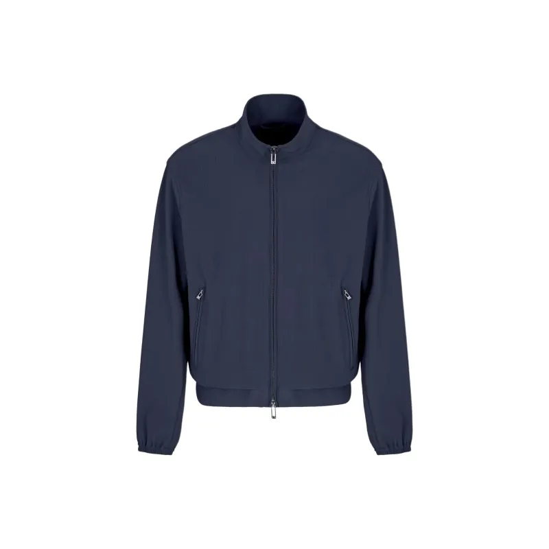 EMPORIO ARMANI Canneté effect Stretch Nylon Full zip Blouson-0