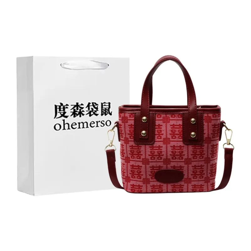 Dusen Kangaroo Canvas Bag, Shoulder Bag, Bucket Bag, Crossbody Handbag Women's Multicolor-5