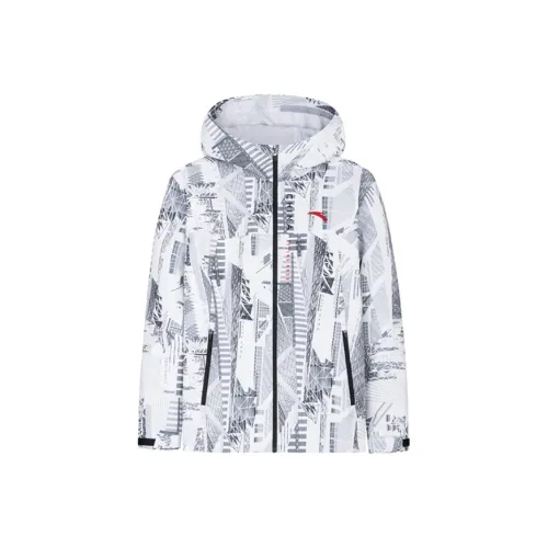 Anta Variety Training Collection Trench Coat Men's Pure White/All Over Print