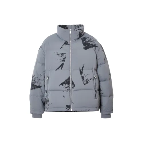 JACK JONES· Gray Duck Down Down Jacket Coat Men's Forged Steel Gray