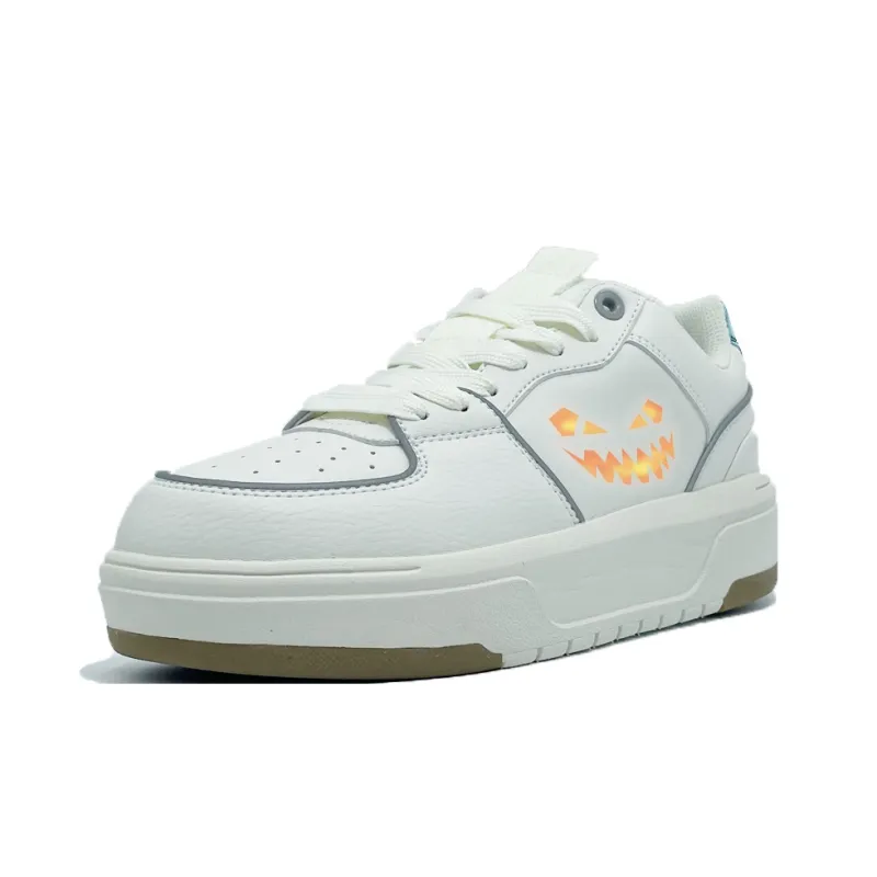 PAIN OR PLEASURE Low Top Skateboard Shoes Unisex White-2