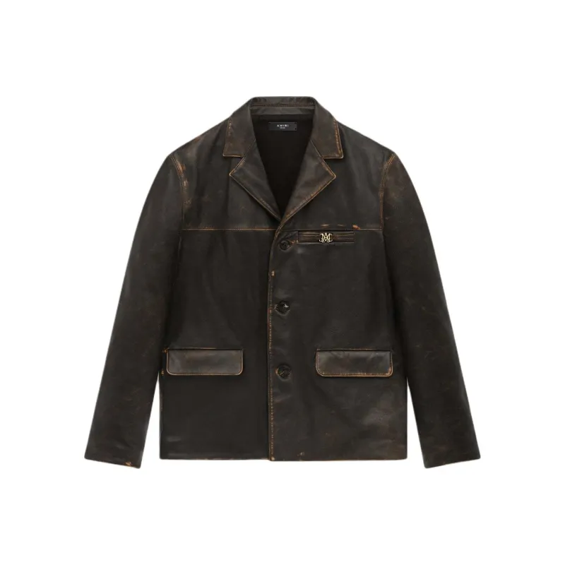 AMIRI Single breasted Leather Jacket-0