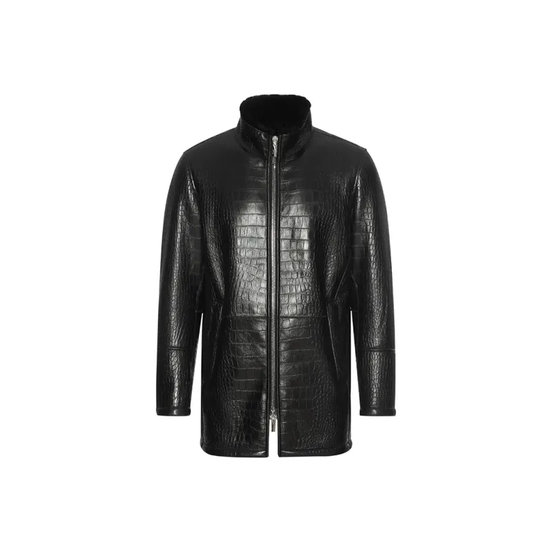 RARE Shearling Coat Men's Black-0