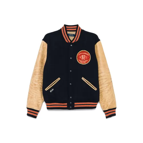 Polo Ralph Lauren Chenille Patch Button Up Bomber Jacket
