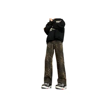 FALIAMS Jeans Unisex Leopard Print