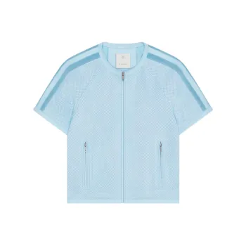 GIVENCHY SS24 Jacket In Perforated Leather Jackets & Coats Men's Blue