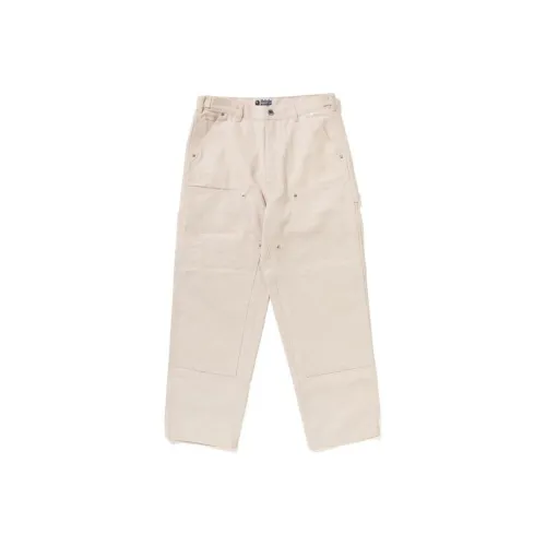 A BATHING APE Line Camo Patch Denim Double Knee Work Pants