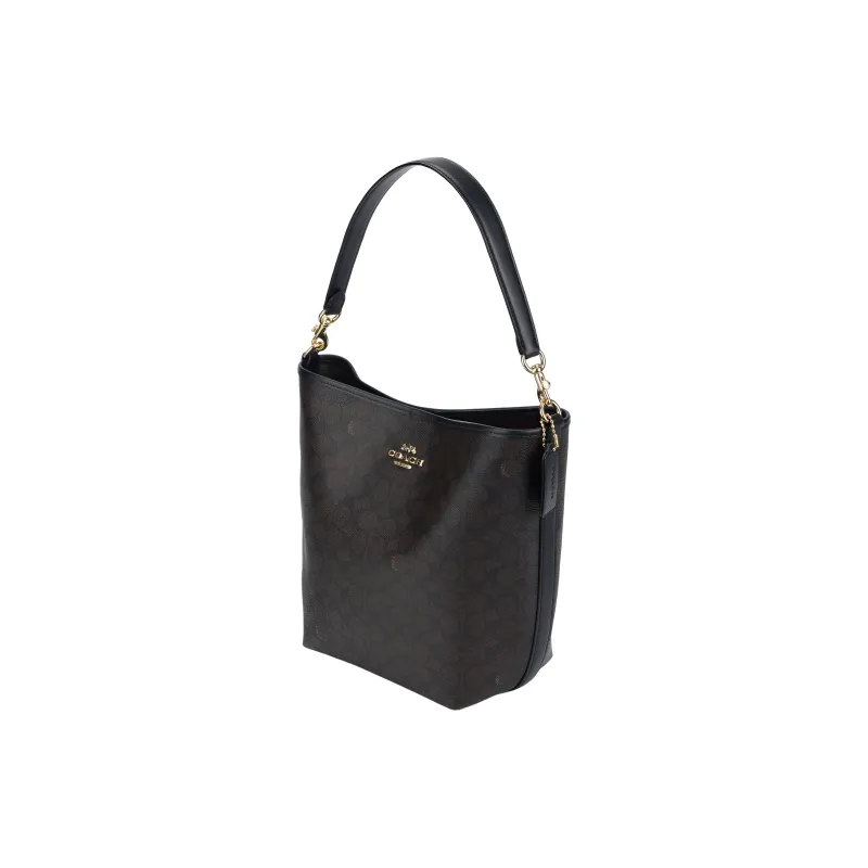 COACH City Canvas With Leather Handbag Large Size Women's Black-1