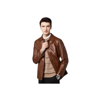 Francesco Totti Leather Jacket Men's Medium Coffee