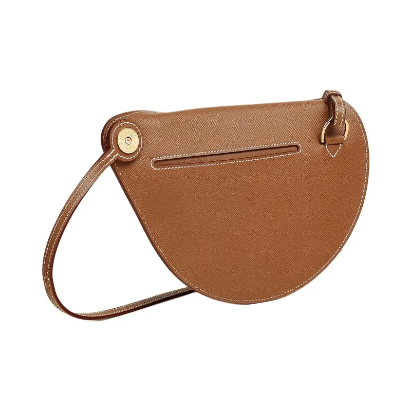 HERMES Petite Course Epsom Calfskin Shoulder Bag Small Size Women's 37 Gold Brown-2