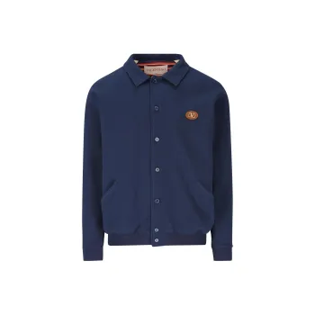 Valentino VLogo Signature Button Up Bomber Jacket